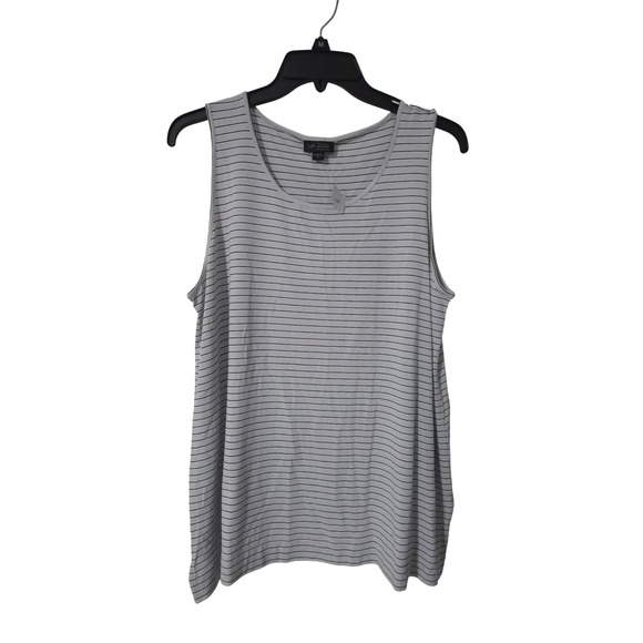 J. Jill Tops - J Jill Wearever Collection Gray Striped Sleeveless Tank Top Women's Size Medium